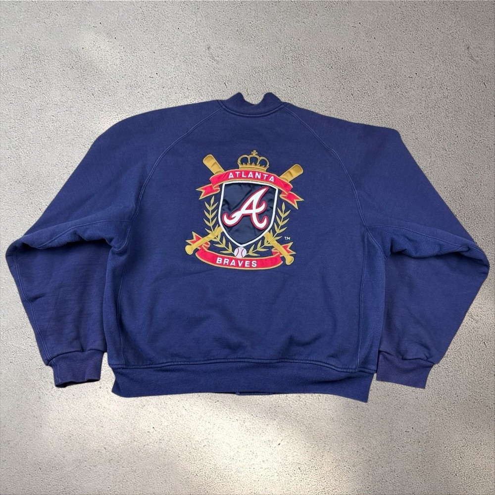 Vintage Atlanta Braves Russell Athletic Bomber Jacket Men's Large USA 90s